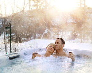 Brandon MB snow hot tub